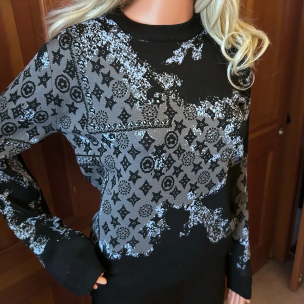 Jacquard Wool Pullover - image 7